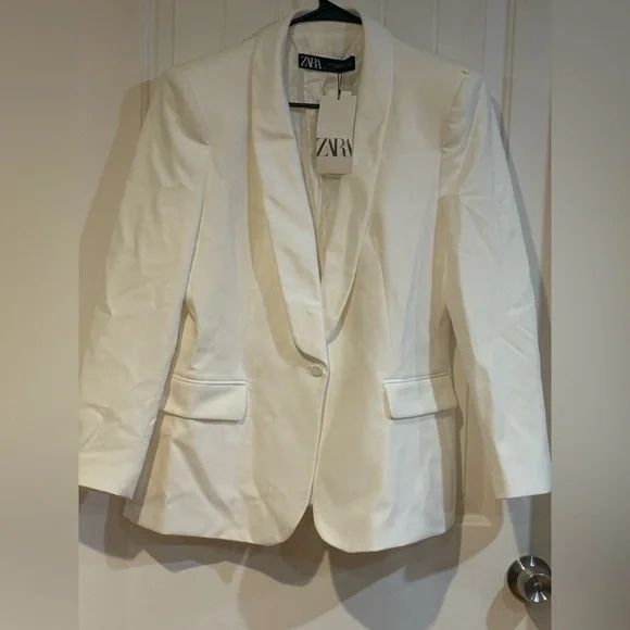 Zara Women's Cream Blazer Jacket - Picture 1 of 6